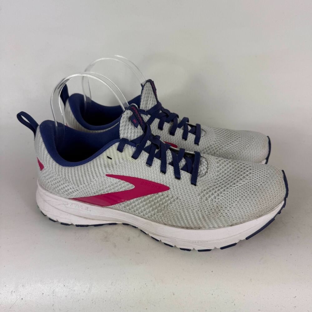 Brooks Revel 5 Athletic Shoes Women's 10 White Blue Low Top Running Sneakers - Picture 2 of 10
